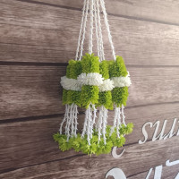 Parrot green and white lily hangings 18 inches